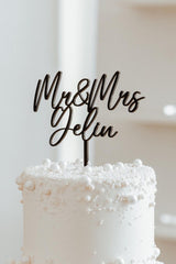 Cake topper "Mr et Mrs" calligraphie 2