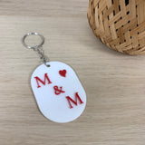 Porte-clés "initiales coeur"