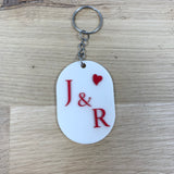 Porte-clés "initiales coeur"