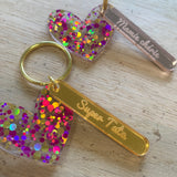 Porte-clés coeur pailleté