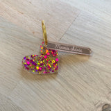 Porte-clés coeur pailleté