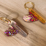 Porte-clés coeur pailleté