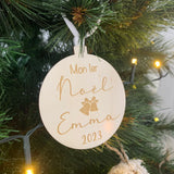 Boule de noël "mon 1er Noël" bois