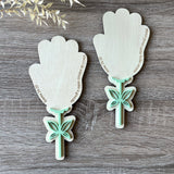 Fleur en bois - empreinte