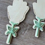 Fleur en bois - empreinte