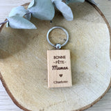 Porte-clés rectangle bois