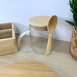 Tasse en verre et bambou