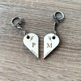 Porte-clés double coeur