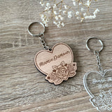 Porte-clés coeur floral