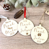 Boule de noël "mon 1er Noël" bois