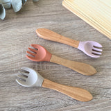 Set couverts en bois et silicone