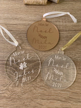Boule de noël "Mon 1er Noël" plexiglas