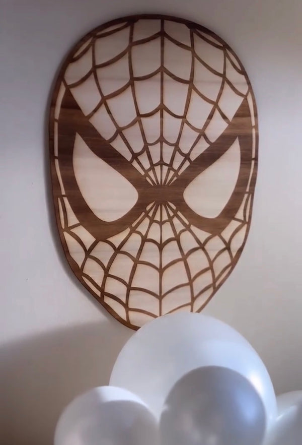 Tête Spider-Man bois