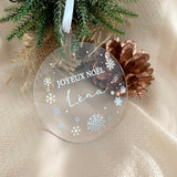 Boule "joyeux noël" plexi/couleur