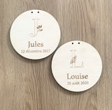 Pancarte ronde naissance