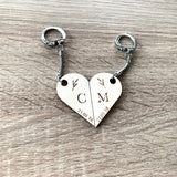 Porte-clés double coeur