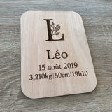 Pancarte naissance lettre fleurie