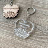 Porte-clés coeur floral