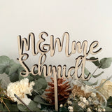 Cake topper "Mr et Mme" calligraphie 1