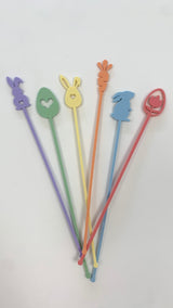 Lot de 6 touillettes Pâques
