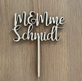 Cake topper "Mr et Mme" calligraphie 1
