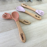 Set couverts en bois et silicone