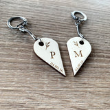 Porte-clés double coeur