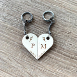 Porte-clés double coeur