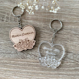 Porte-clés coeur floral