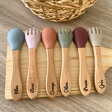 Set couverts en bois et silicone