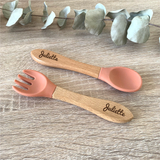 Set couverts en bois et silicone