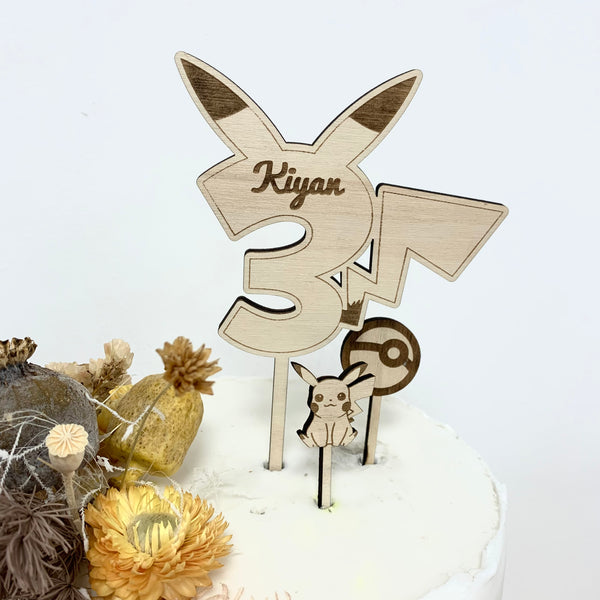 Cake topper "chiffre pikachu"