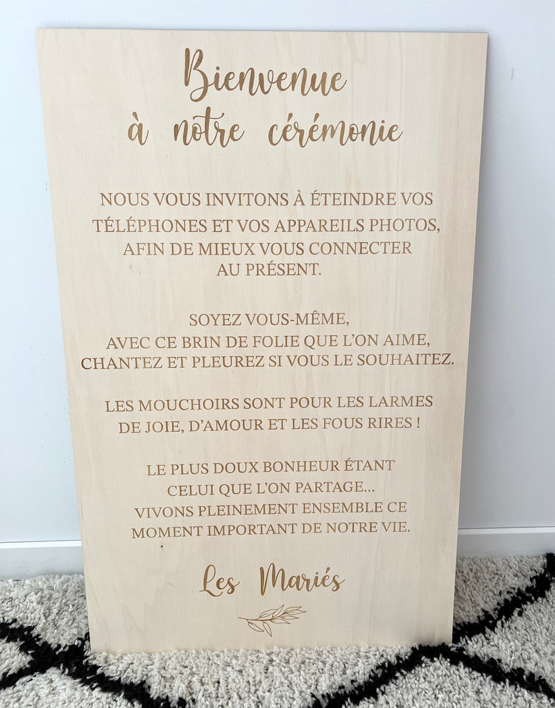 Panneau cérémonie