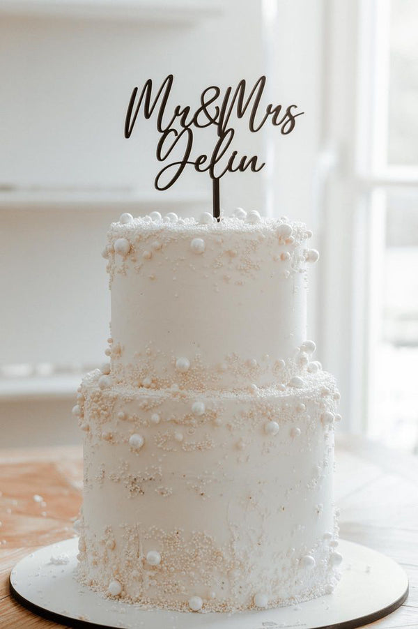 Cake topper "Mr et Mrs" calligraphie 2