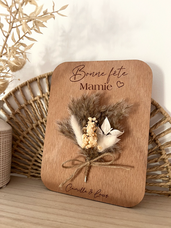 Pancarte fleurs séchées