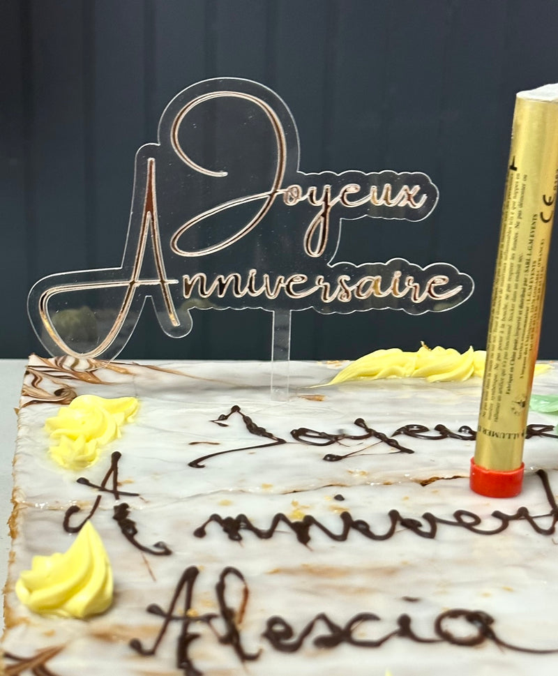 Cake topper contour "Joyeux anniversaire"