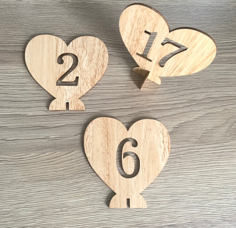 Lot numéro de table coeur