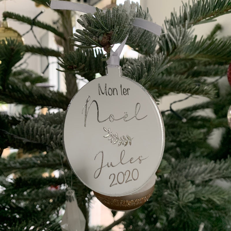 Boule de noël "Mon 1er Noël" plexiglas