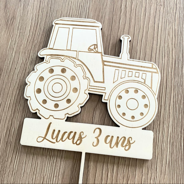 Cake topper tracteur