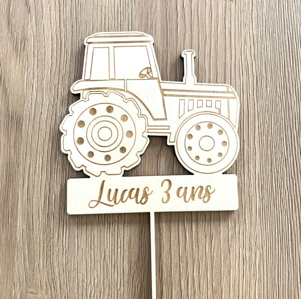 Cake topper tracteur