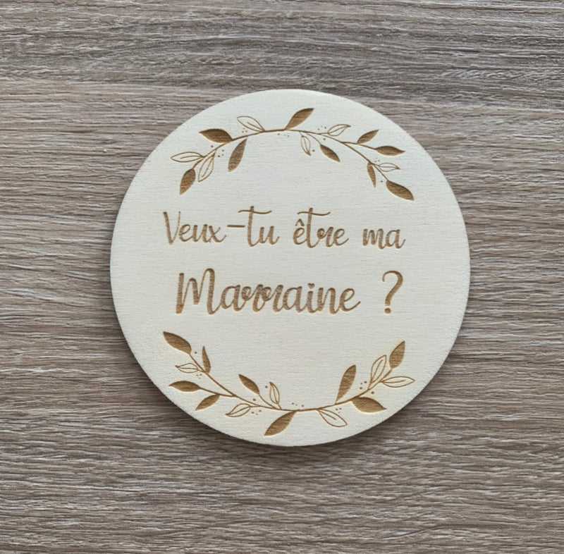 Jolie carte en bois demande Parrain/Marraine | lapetitecreative