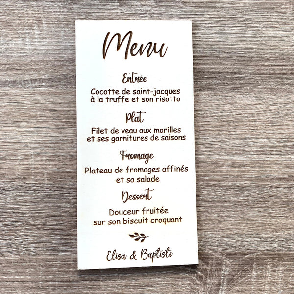 Menu Mariage 1