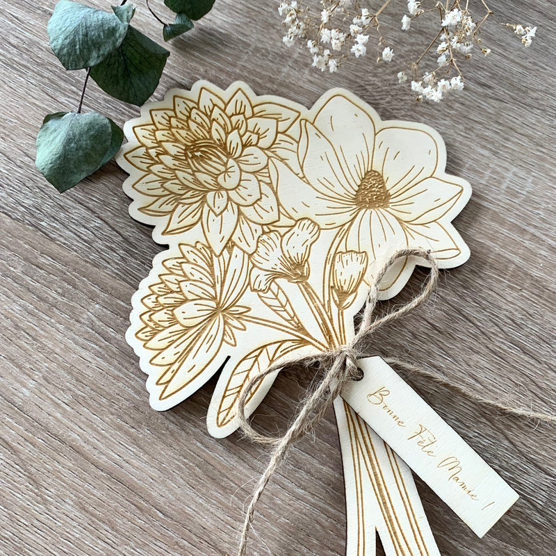 Bouquet de fleurs en bois